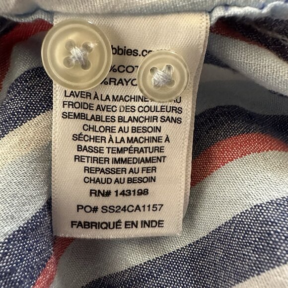 Chubbies Mens Large Classy Poplin Friday Shirt Button Down Striped Resort Cruise - Picture 9 of 9